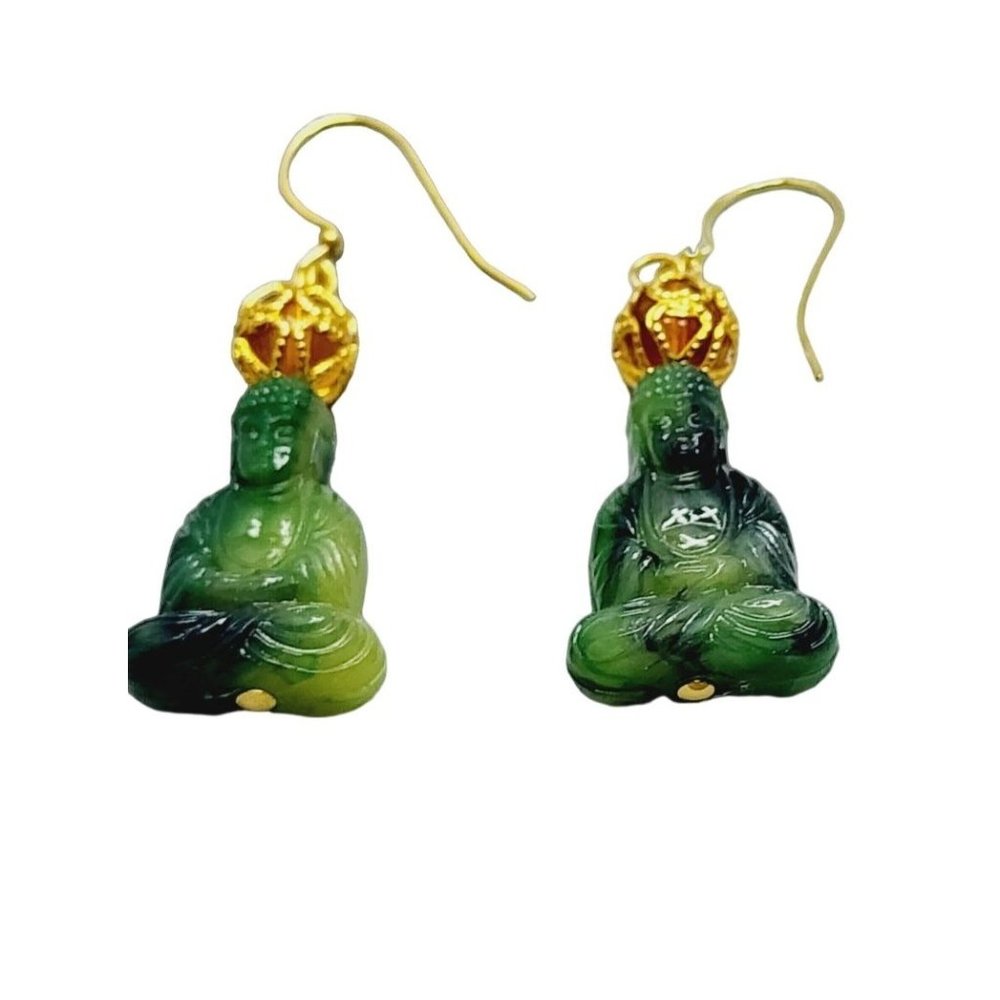 Vintage NOS Acrylic Buddha Earrings (A985)